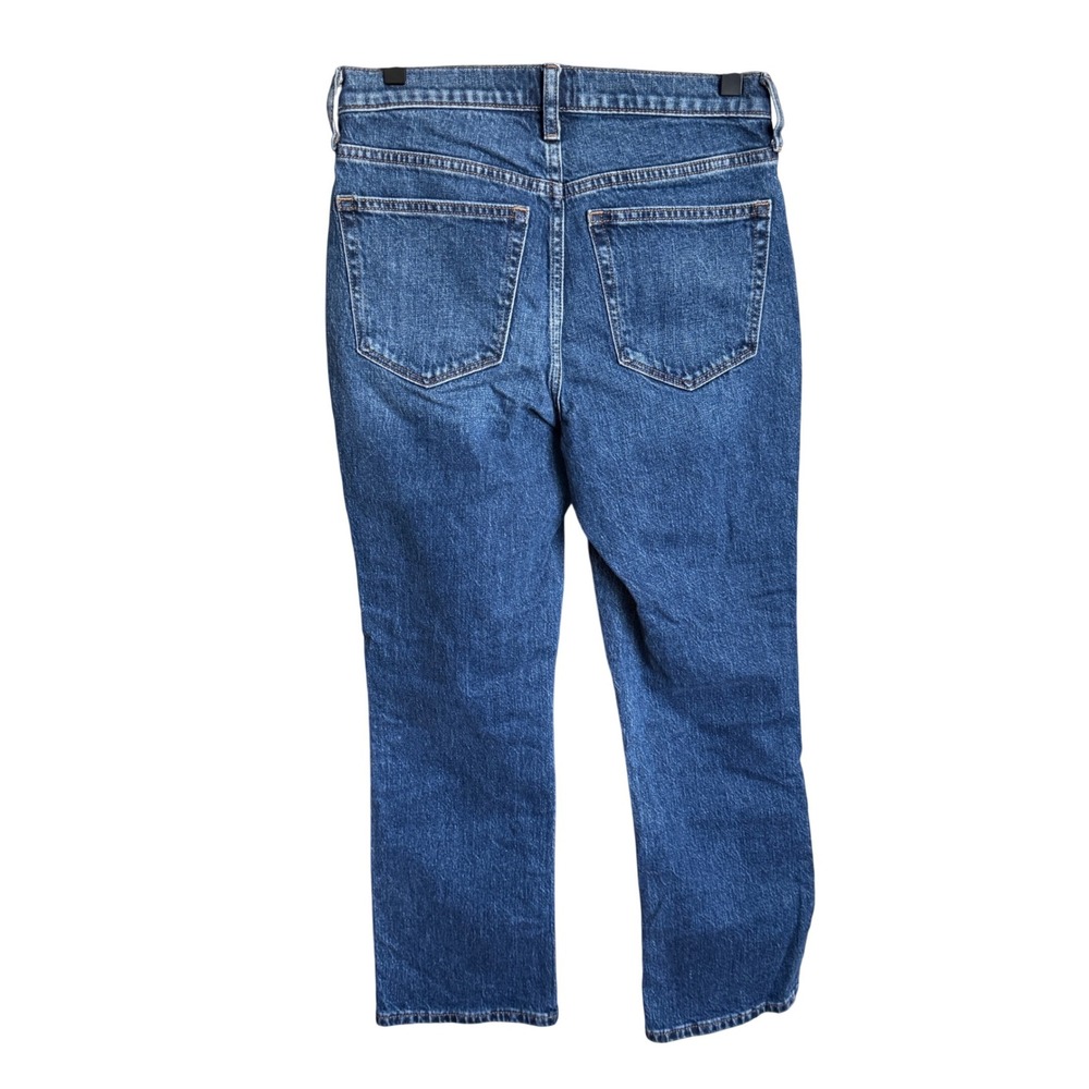 J.Crew Flare Crop Jeans Button Fly 24 Blue Excellent Mid Rise Stretch Denim - Picture 4 of 5